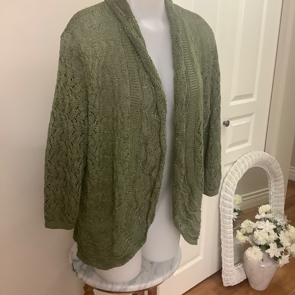 Northern Reflections Green Crocheted Shrug Cardigan XL 39/40 bust - Picture 5 of 10